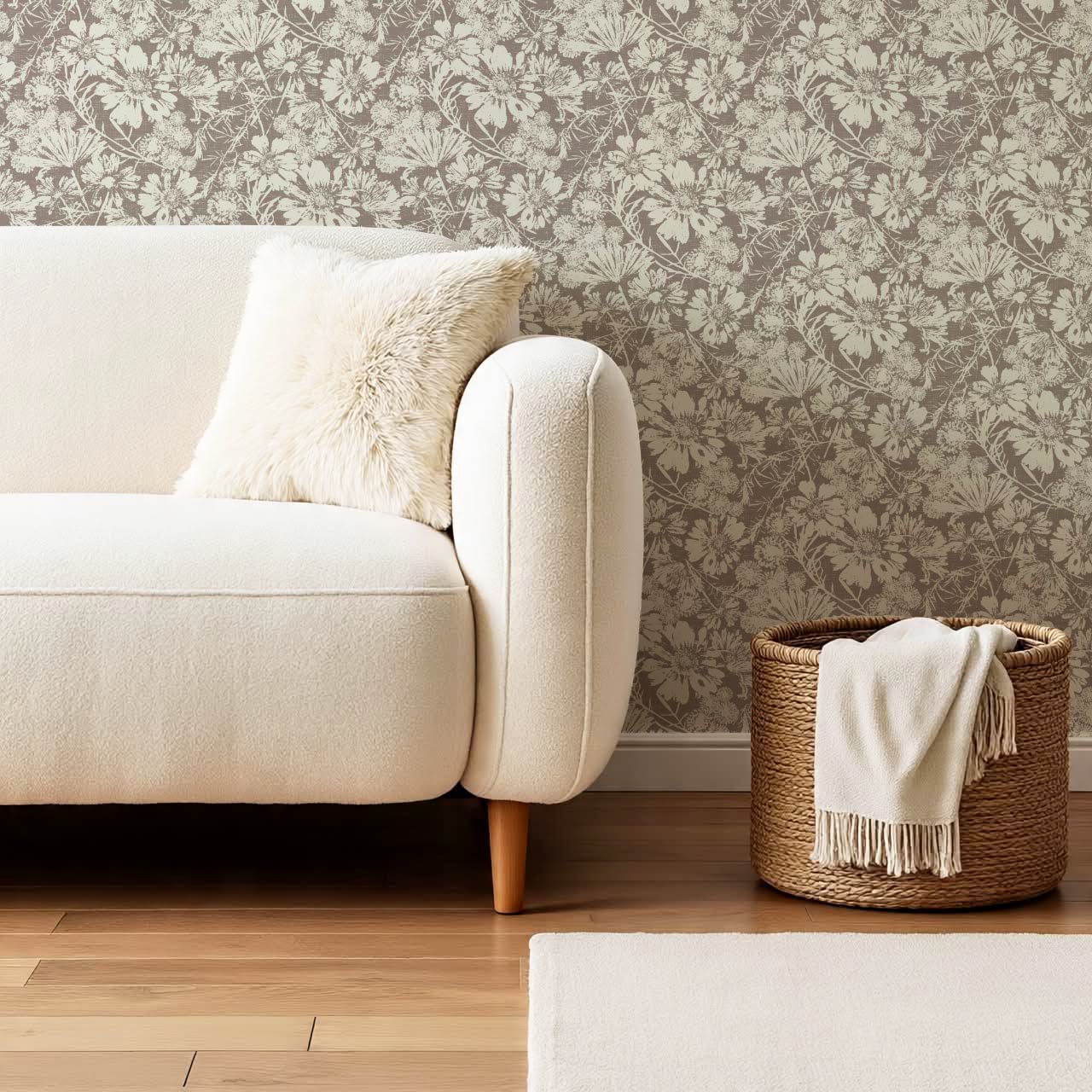 Elowyn Tossed Blooms Clay Wallpaper