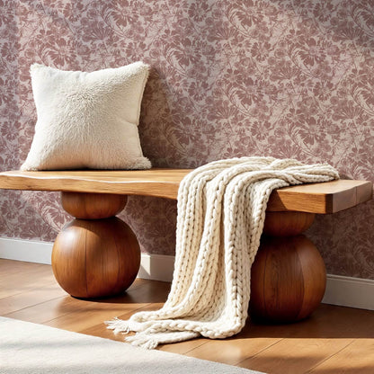 Elowyn Tossed Blooms Mauve Wallpaper