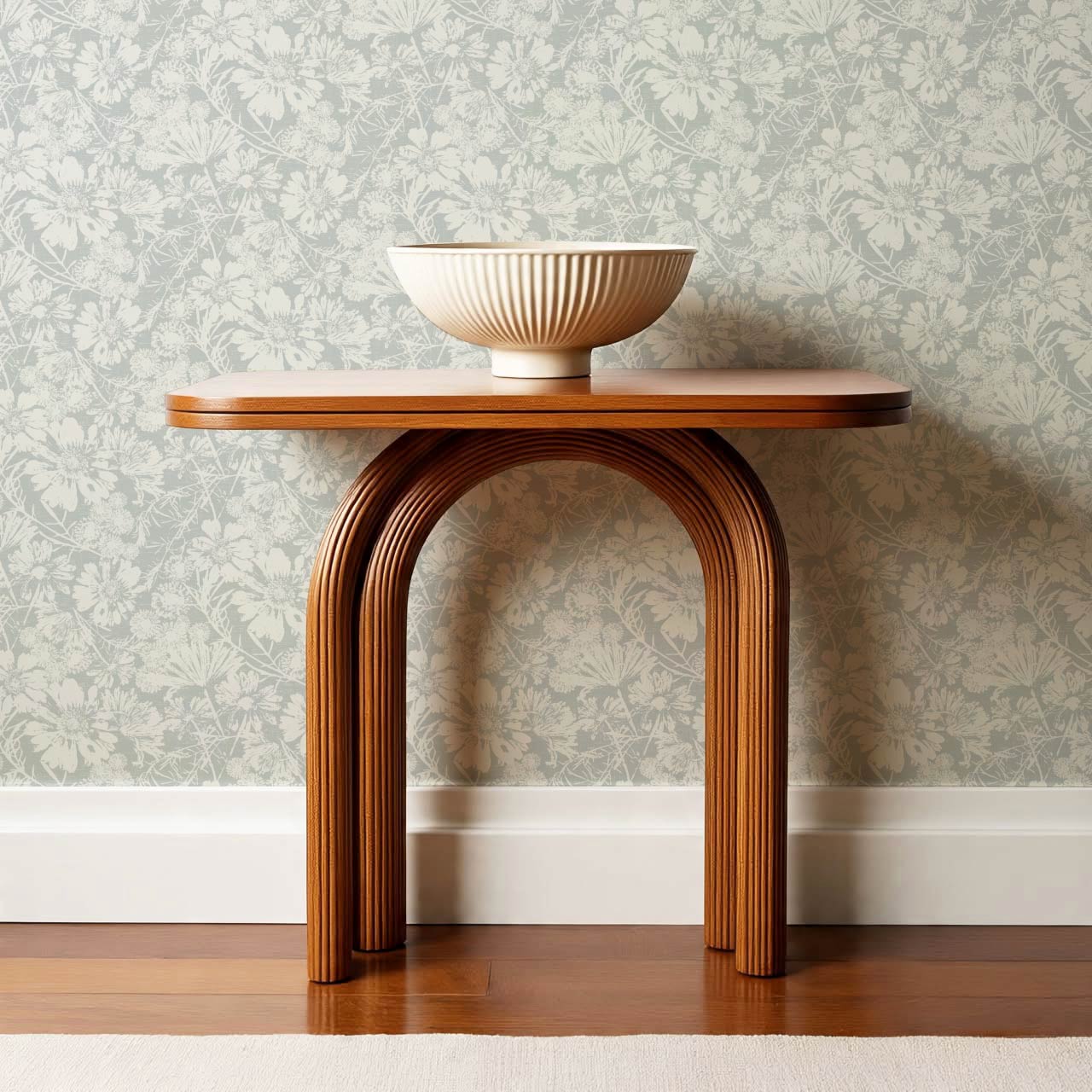 Elowyn Tossed Blooms Dove Gray Wallpaper