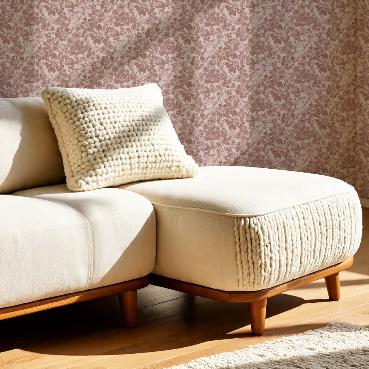 Elowyn Tossed Blooms Mauve Wallpaper