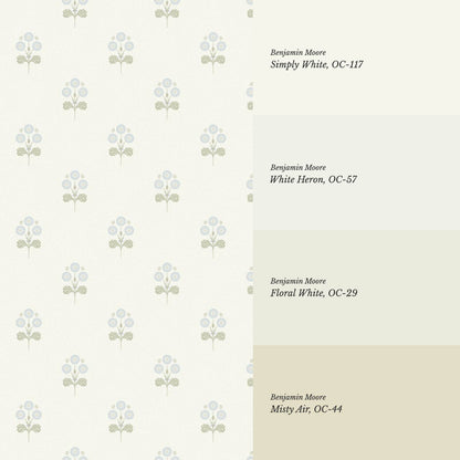 Elowynne Springtime Trellis Sage Sky Wallpaper