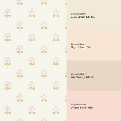 Elowynne Springtime Trellis Pink Cream Wallpaper