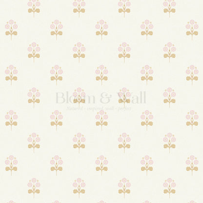 Elowynne Springtime Trellis Pink Cream Wallpaper