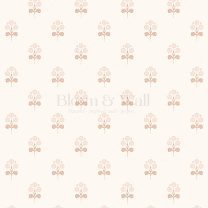 Elowynne Springtime Trellis Coral Cream Wallpaper