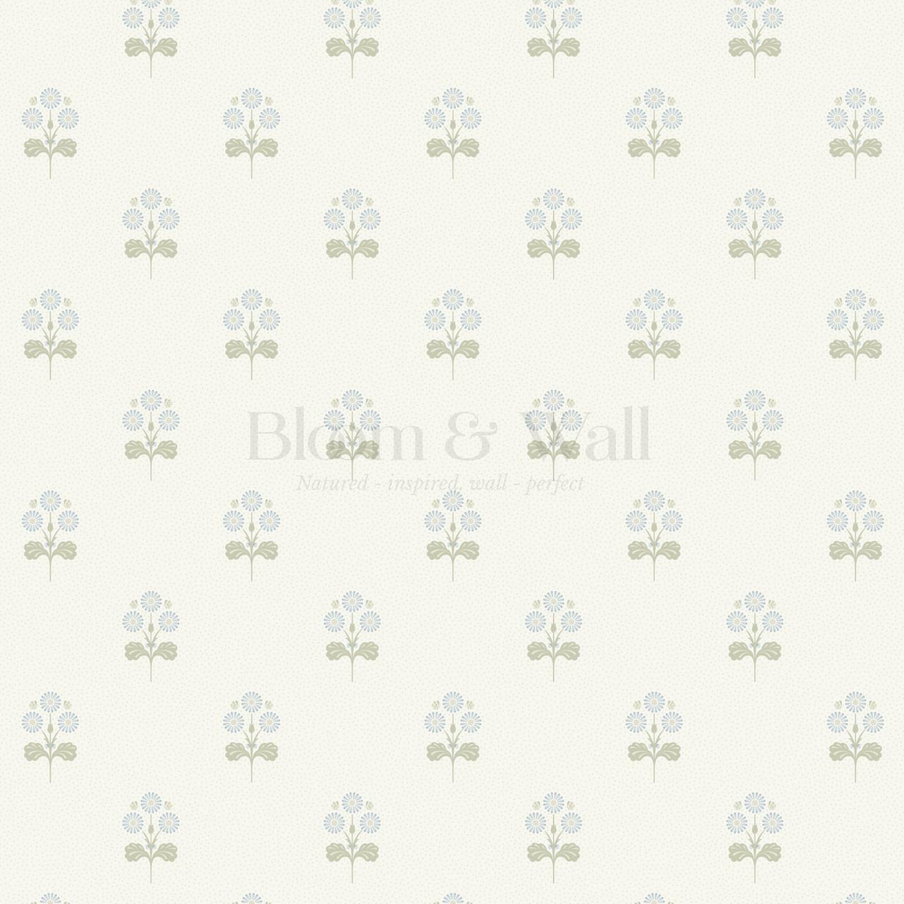 Elowynne Springtime Trellis Sage Sky Wallpaper