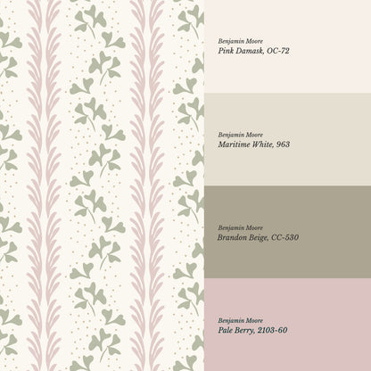 Elsa Clover Vines Blush Wallpaper