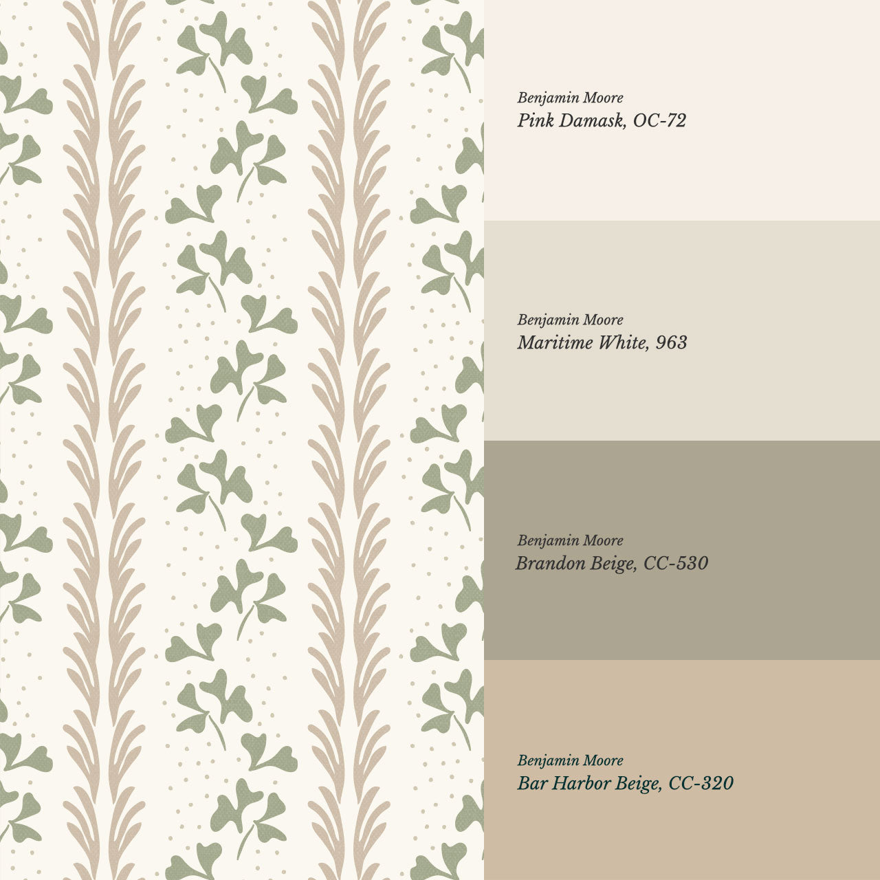 Elsa Clover Vines Wheat Wallpaper
