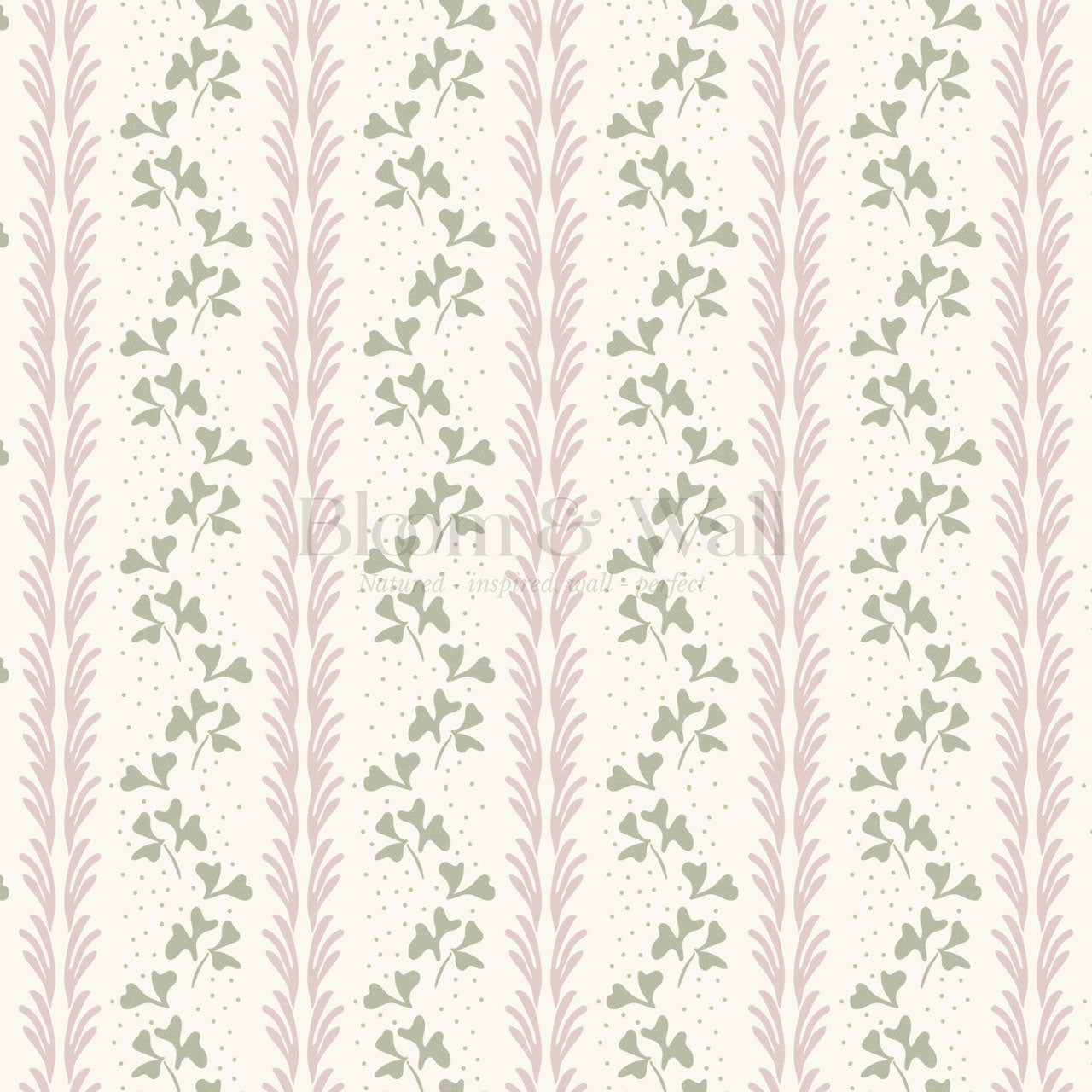 Elsa Clover Vines Blush Wallpaper