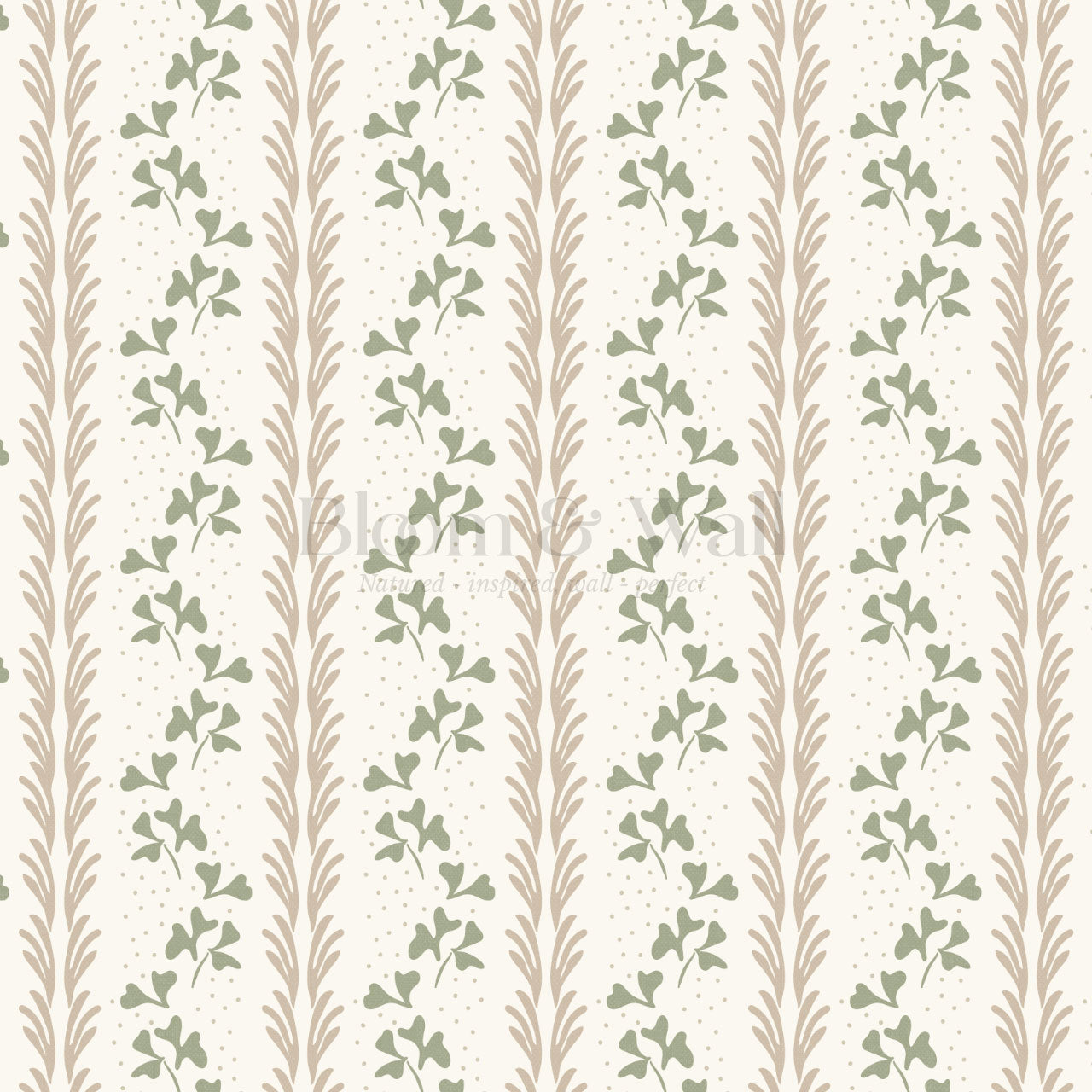 Elsa Clover Vines Wheat Wallpaper