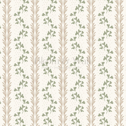 Elsa Clover Vines Wheat Wallpaper