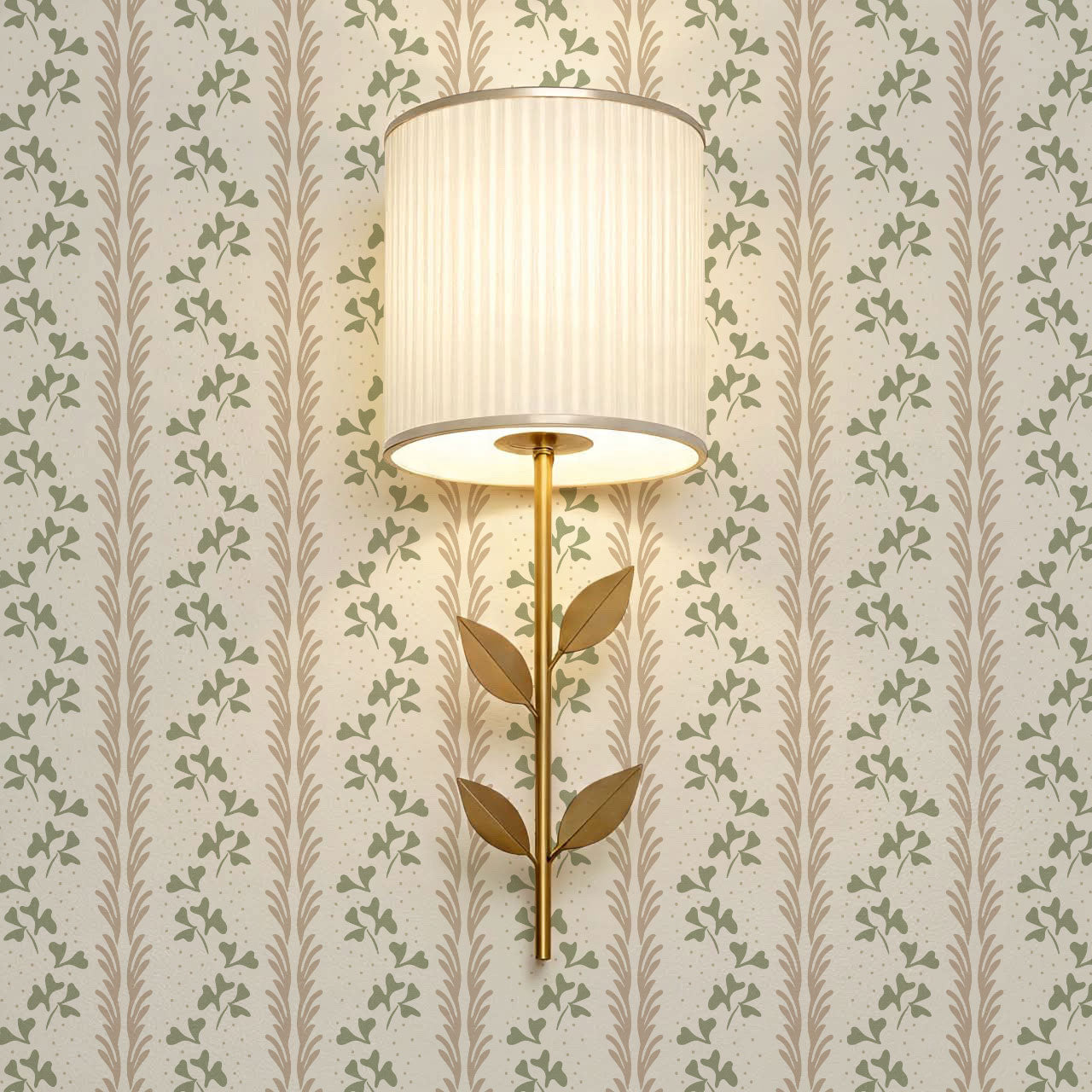 Elsa Clover Vines Wheat Wallpaper