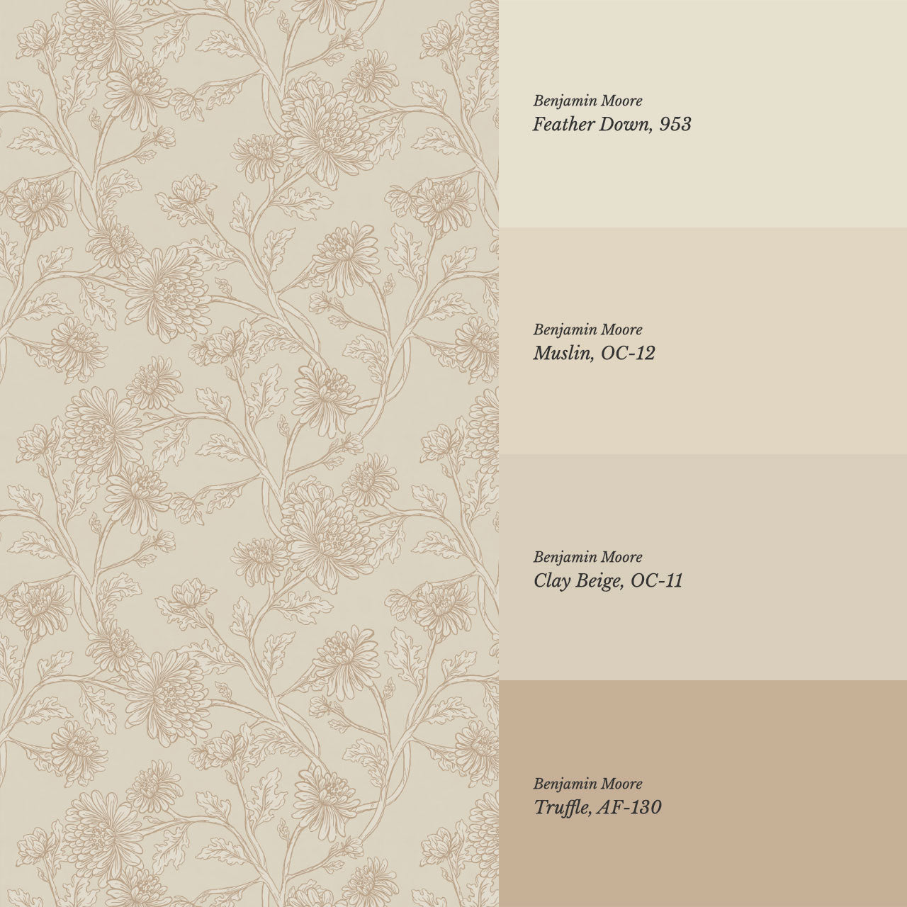 Elsie Wild Chrysanthemum Tan Wallpaper