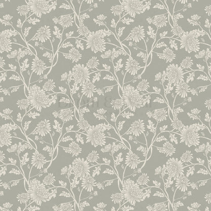 Elsie Wild Chrysanthemum Vintage Sage Wallpaper