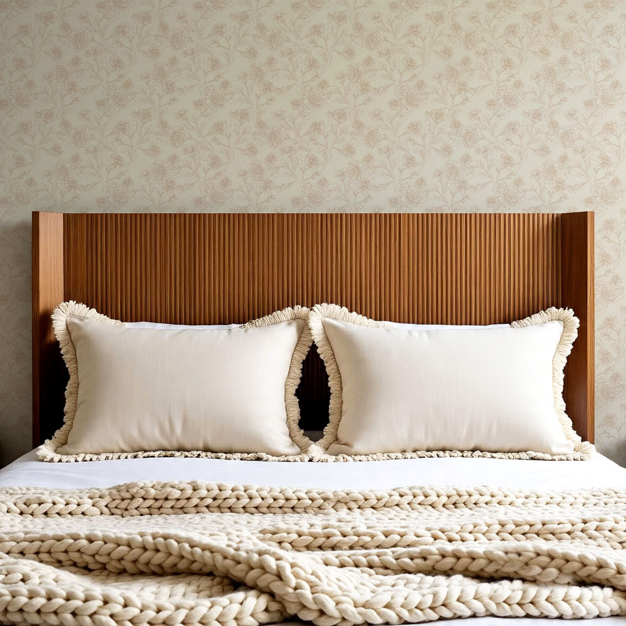 Elsie Wild Chrysanthemum Tan Wallpaper