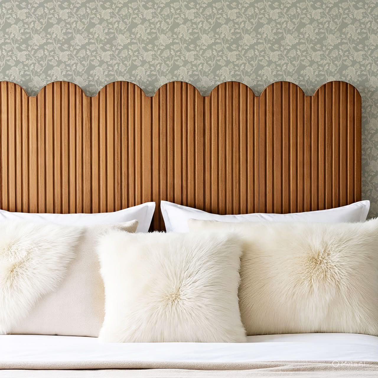 Elsie Wild Chrysanthemum Vintage Sage Wallpaper