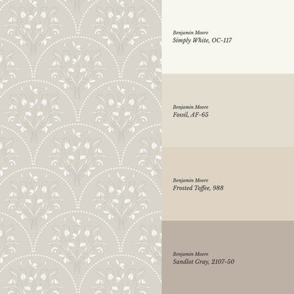 Eluta Snowdrop Scallops Beige Wallpaper