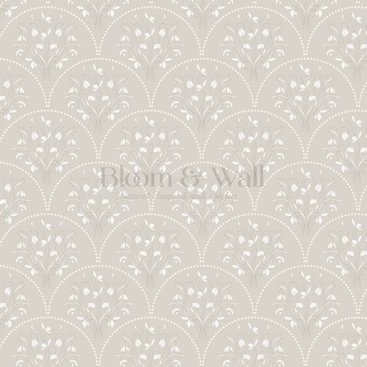 Eluta Snowdrop Scallops Beige Wallpaper