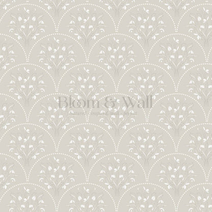 Eluta Snowdrop Scallops Beige Wallpaper