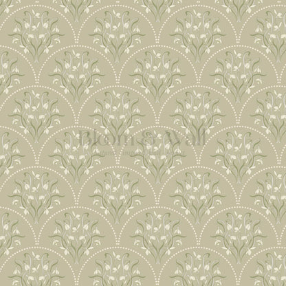 Eluta Snowdrop Scallops Sage Wallpaper