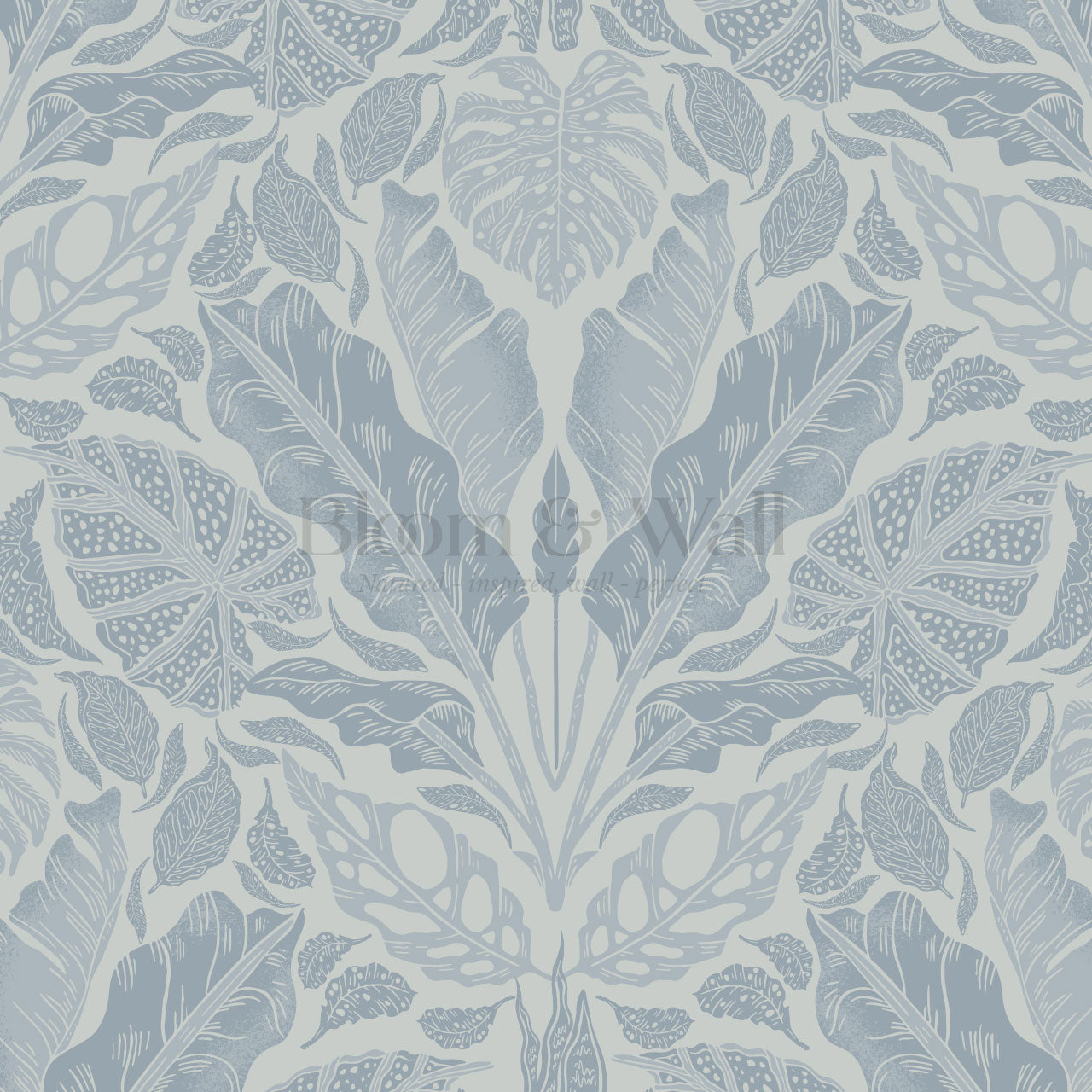 Elvie Tropic Heritage Blue Wallpaper