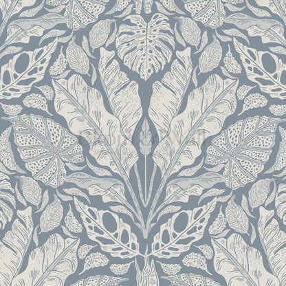 Elvie Tropic Heritage French Blue Wallpaper