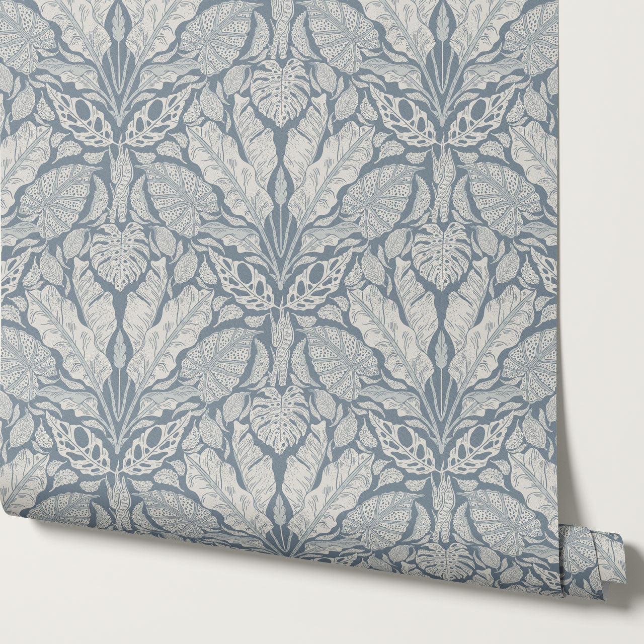 Elvie Tropic Heritage French Blue Wallpaper