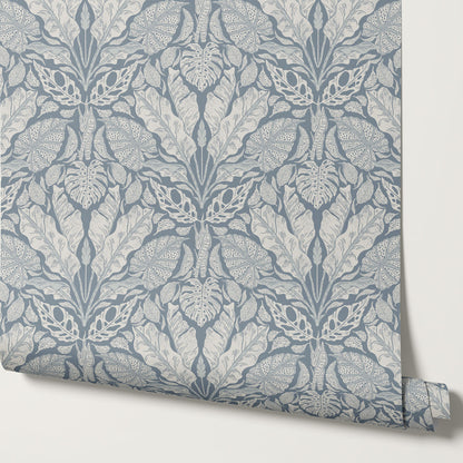 Elvie Tropic Heritage French Blue Wallpaper