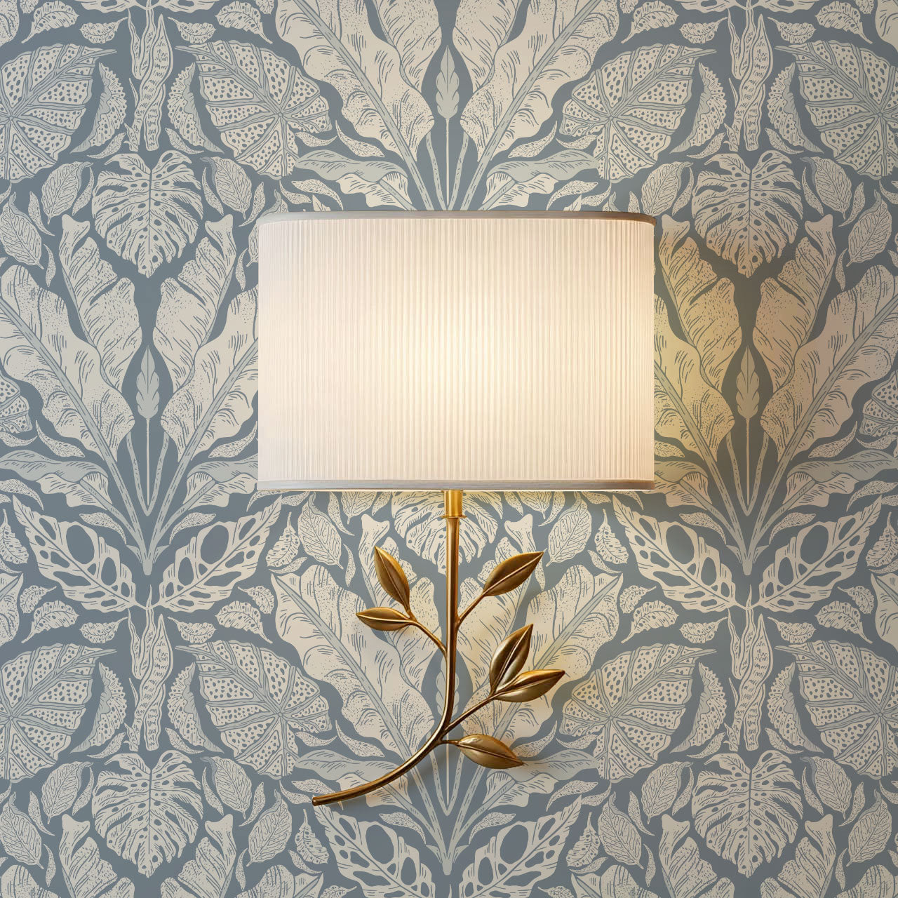 Elvie Tropic Heritage French Blue Wallpaper