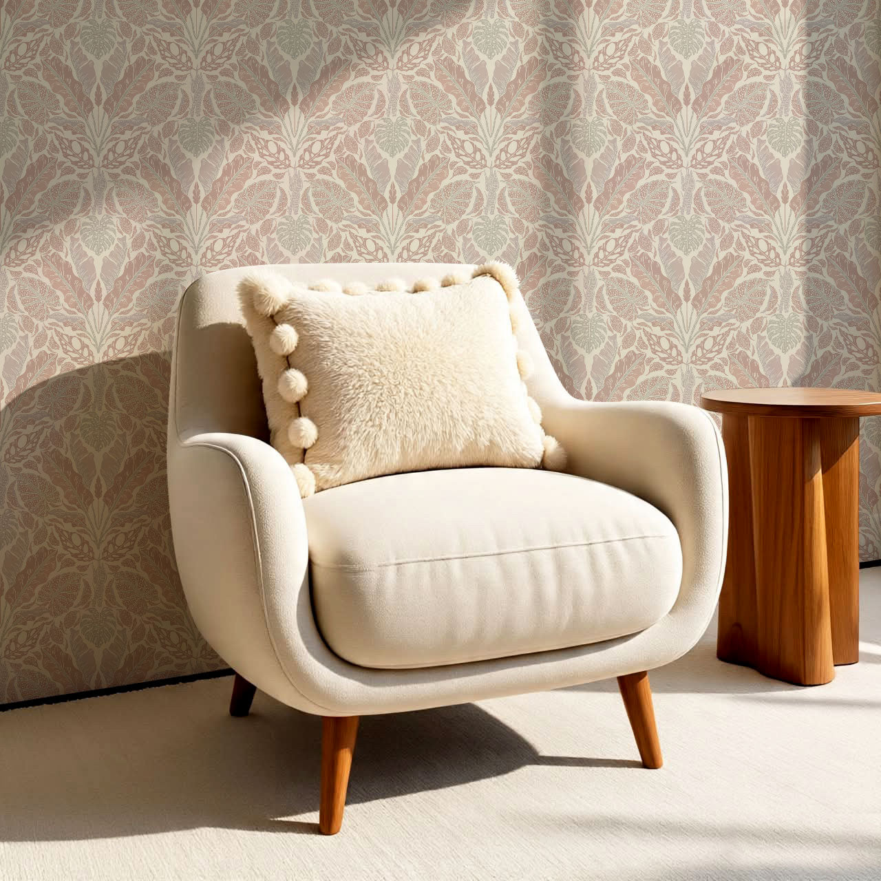 Elvie Tropic Heritage Mauve Wallpaper