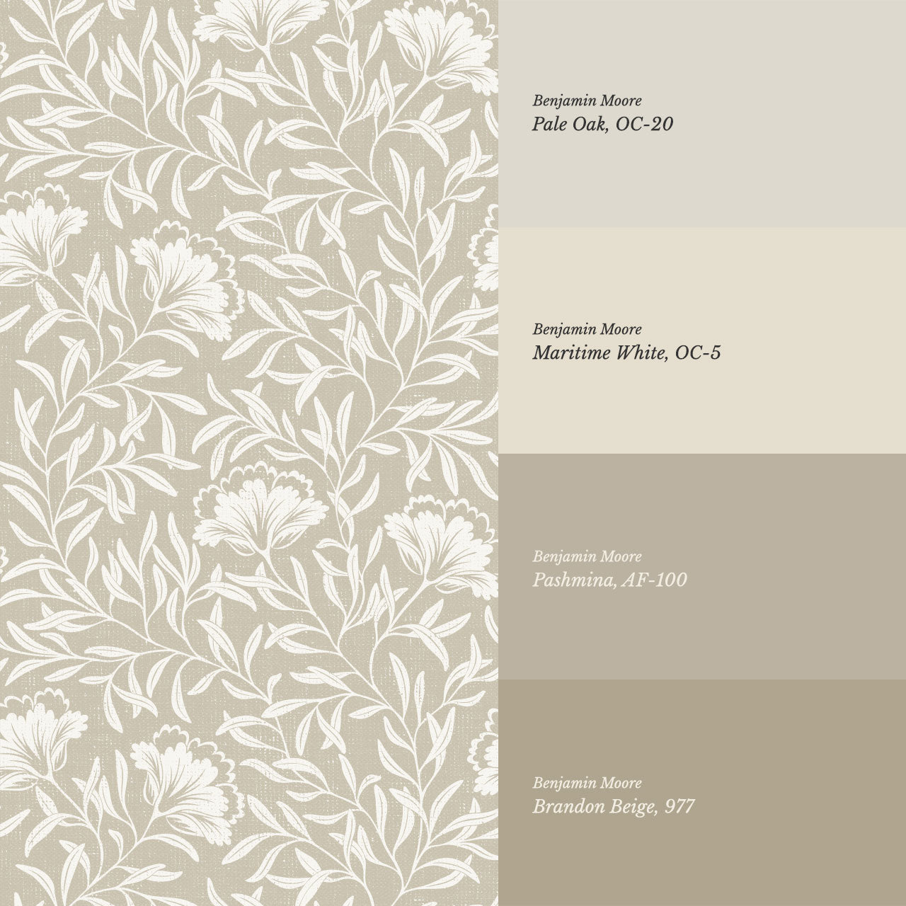 Emerson Bloom Vines Neutral Beige Wallpaper