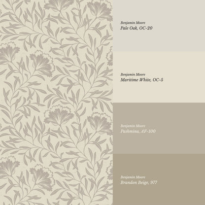 Emerson Bloom Vines Harbor Beige Wallpaper