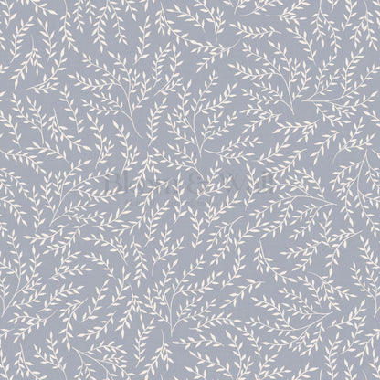 Emery Leaf & Vine Chambray Blue Wallpaper