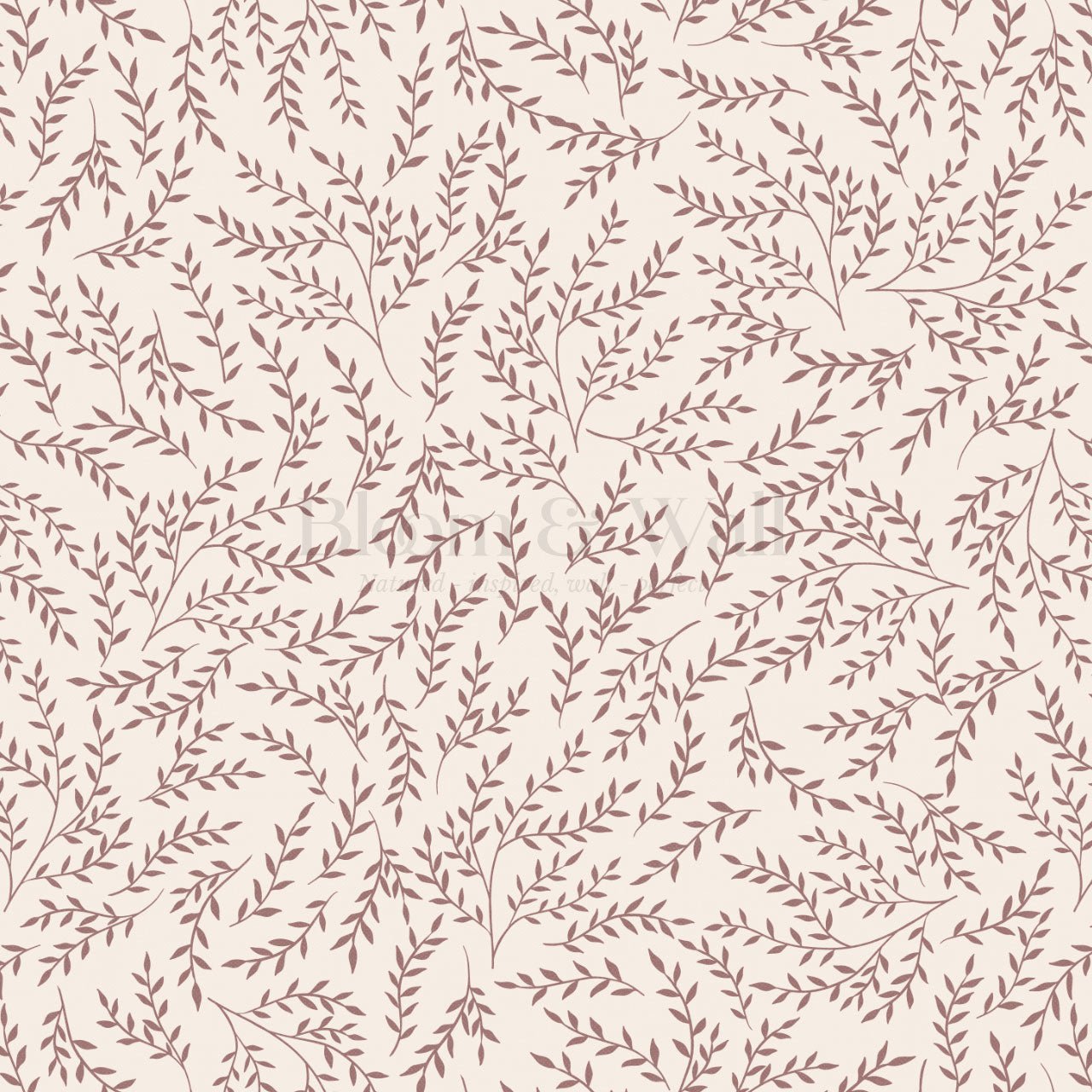 Emery Leaf & Vine Rose Wallpaper
