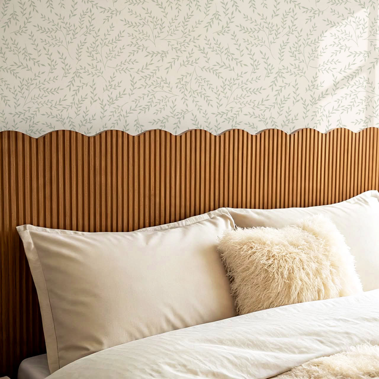 Emery Leaf & Vine Sage Wallpaper