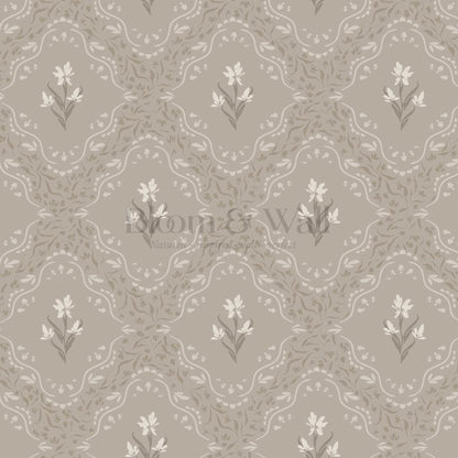 Emilia Heritage Bloom Sand Wallpaper