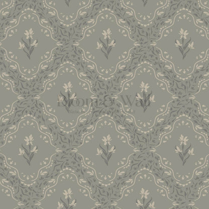 Emilia Heritage Bloom Vintage Sage Wallpaper