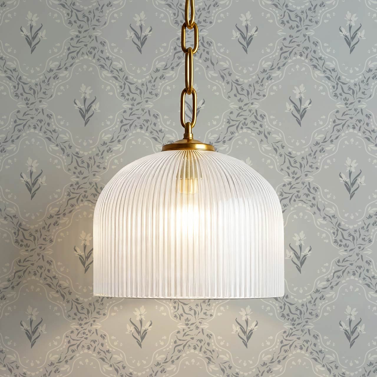 Emilia Heritage Bloom Slate Silver Wallpaper
