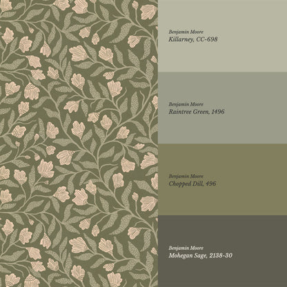 Emiliana Vines Olive Wallpaper