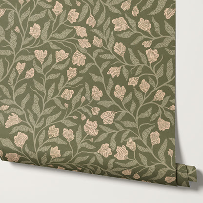 Emiliana Vines Olive Wallpaper