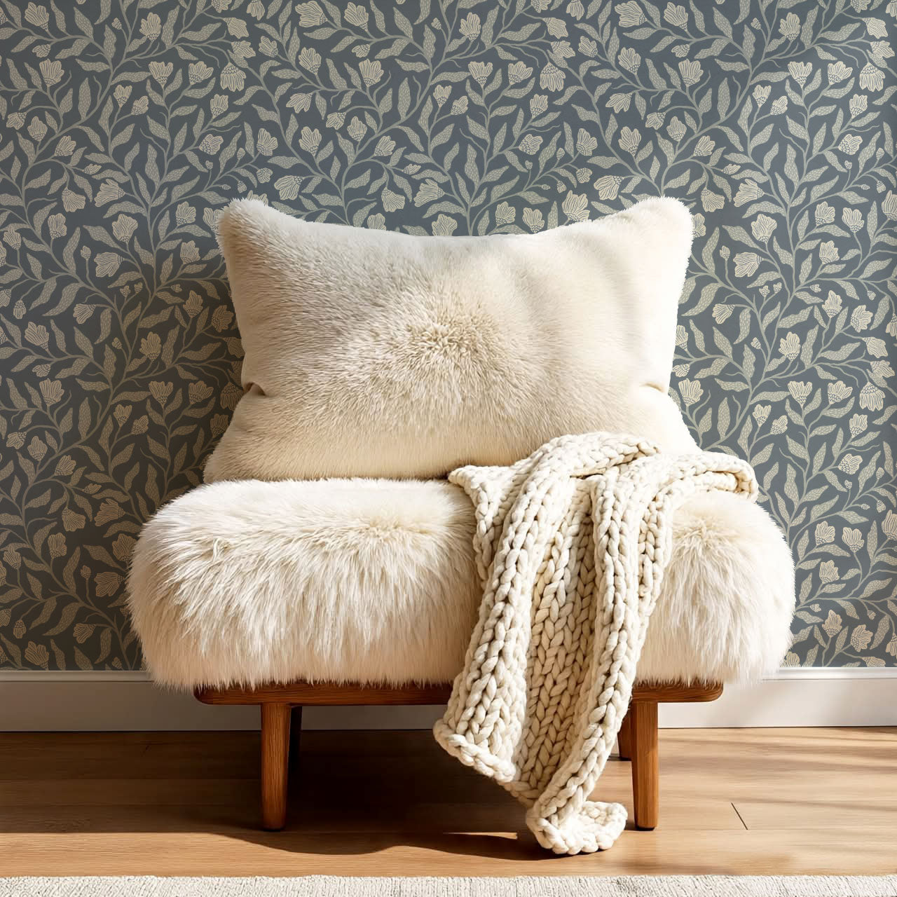 Emiliana Vines Blue Wallpaper