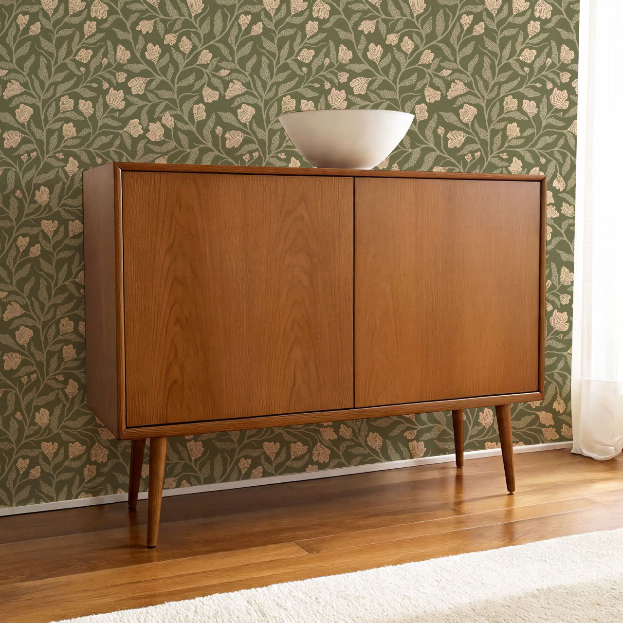 Emiliana Vines Olive Wallpaper