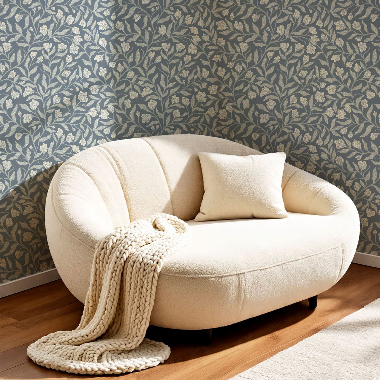 Emiliana Vines Blue Wallpaper