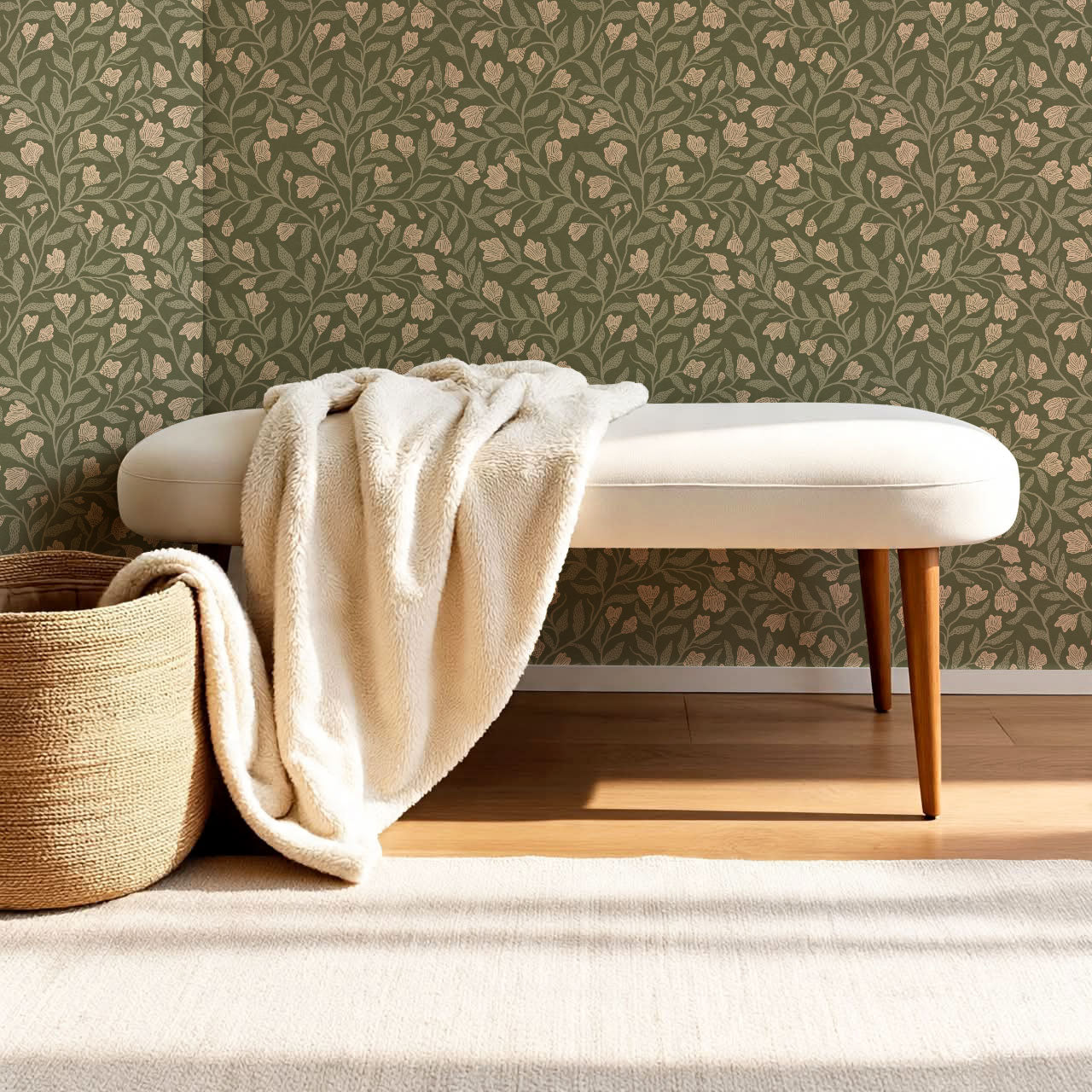 Emiliana Vines Olive Wallpaper