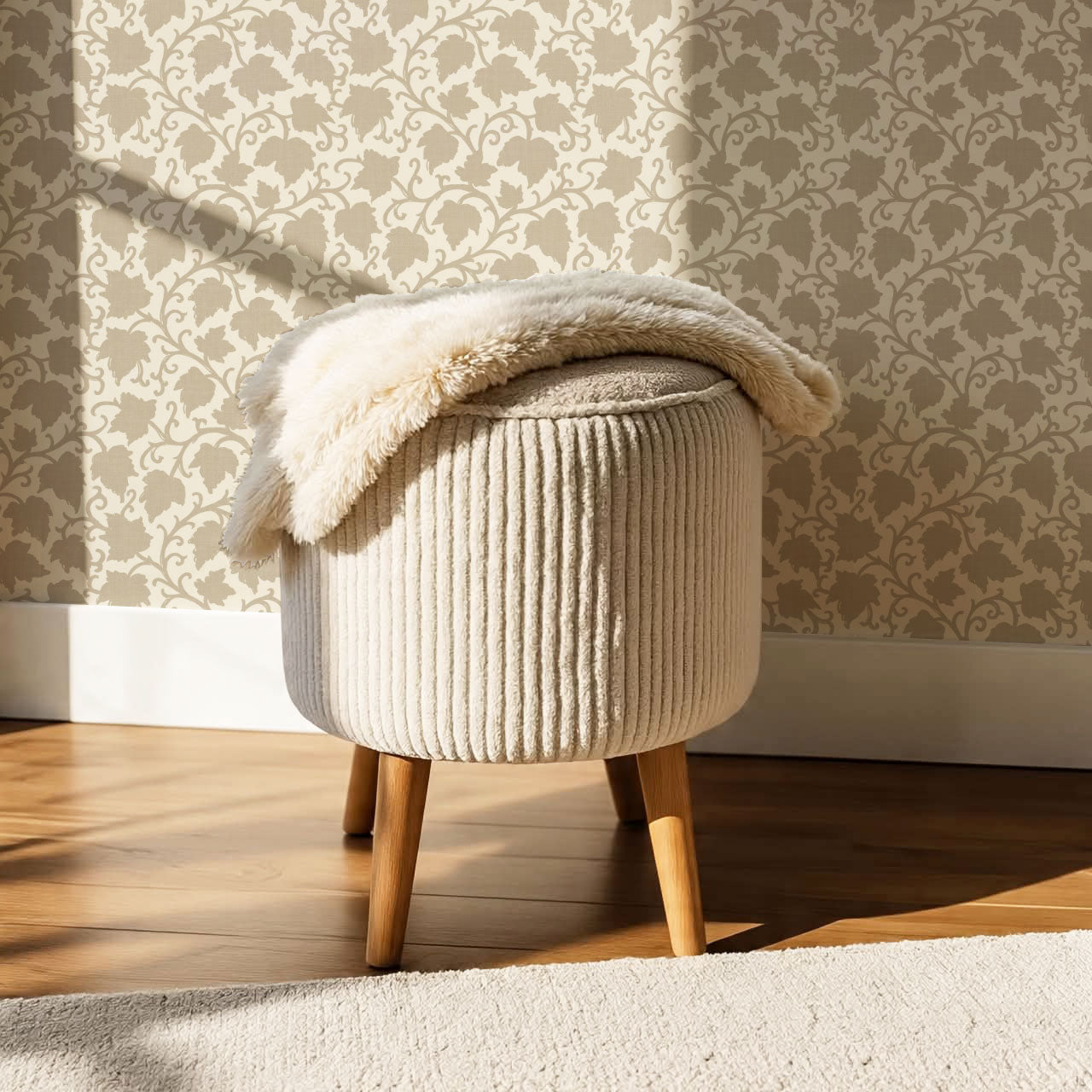 Emily Trailing Ivy Neutral Wallpaper