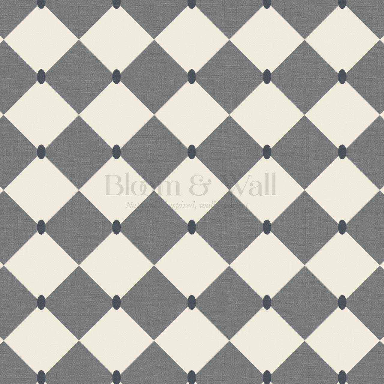 Emma Diamonds Dove Slate Cream Wallpaper