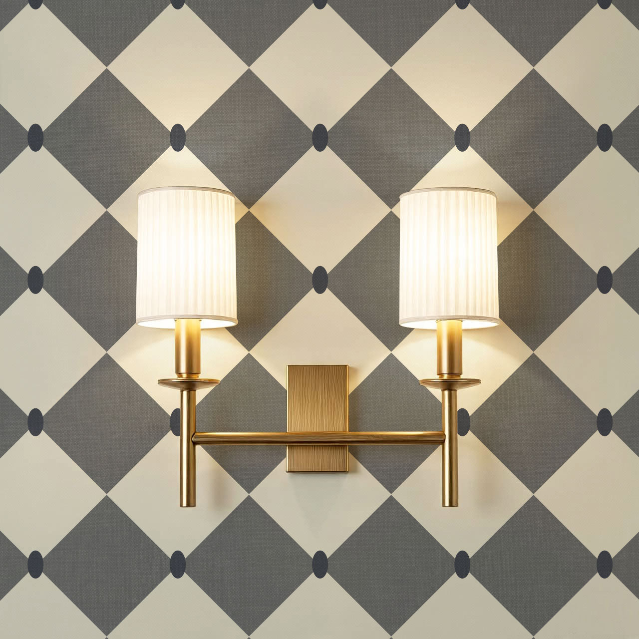 Emma Diamonds Dove Slate Cream Wallpaper