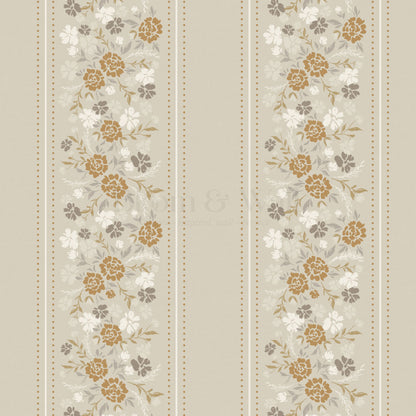 Emmeline Dotted Blooming Beige Vines Wallpaper