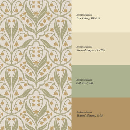 Enara Lily of the Valley Honey Sage Wallpaper