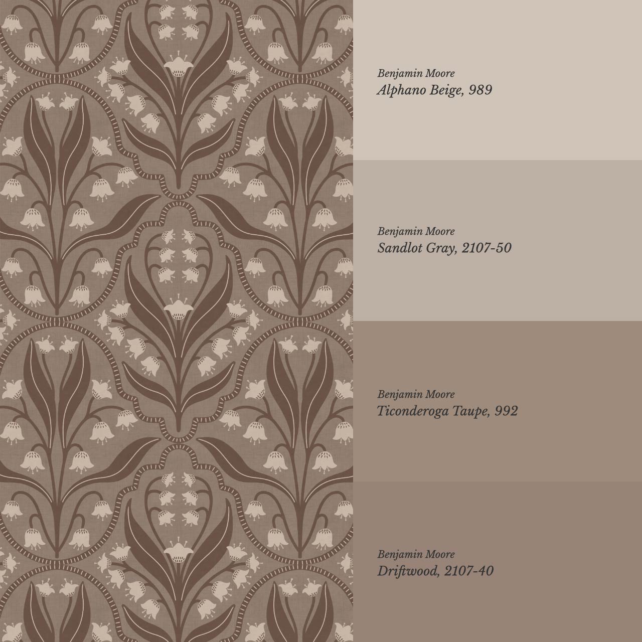 Enara Lily of the Valley Warm Cocoa Earth Wallpaper