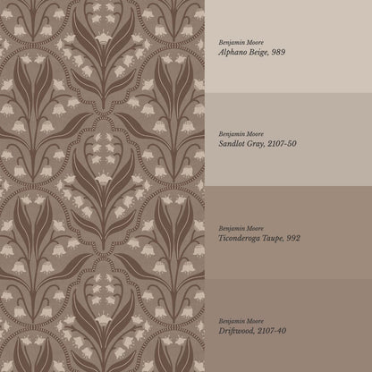Enara Lily of the Valley Warm Cocoa Earth Wallpaper